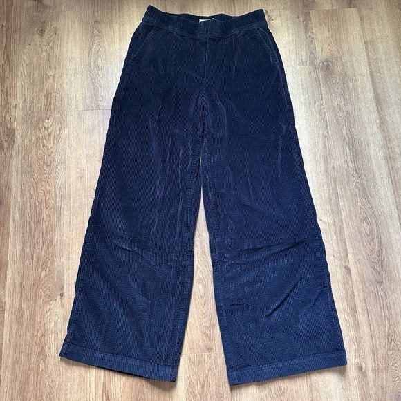 Marine Layer Pants - Marine Layer Women's Navy Blue Allison Corduroy Trousers 100% Cotton Size Small